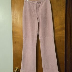 St John Collection Light Pink Suede Pants Size 4